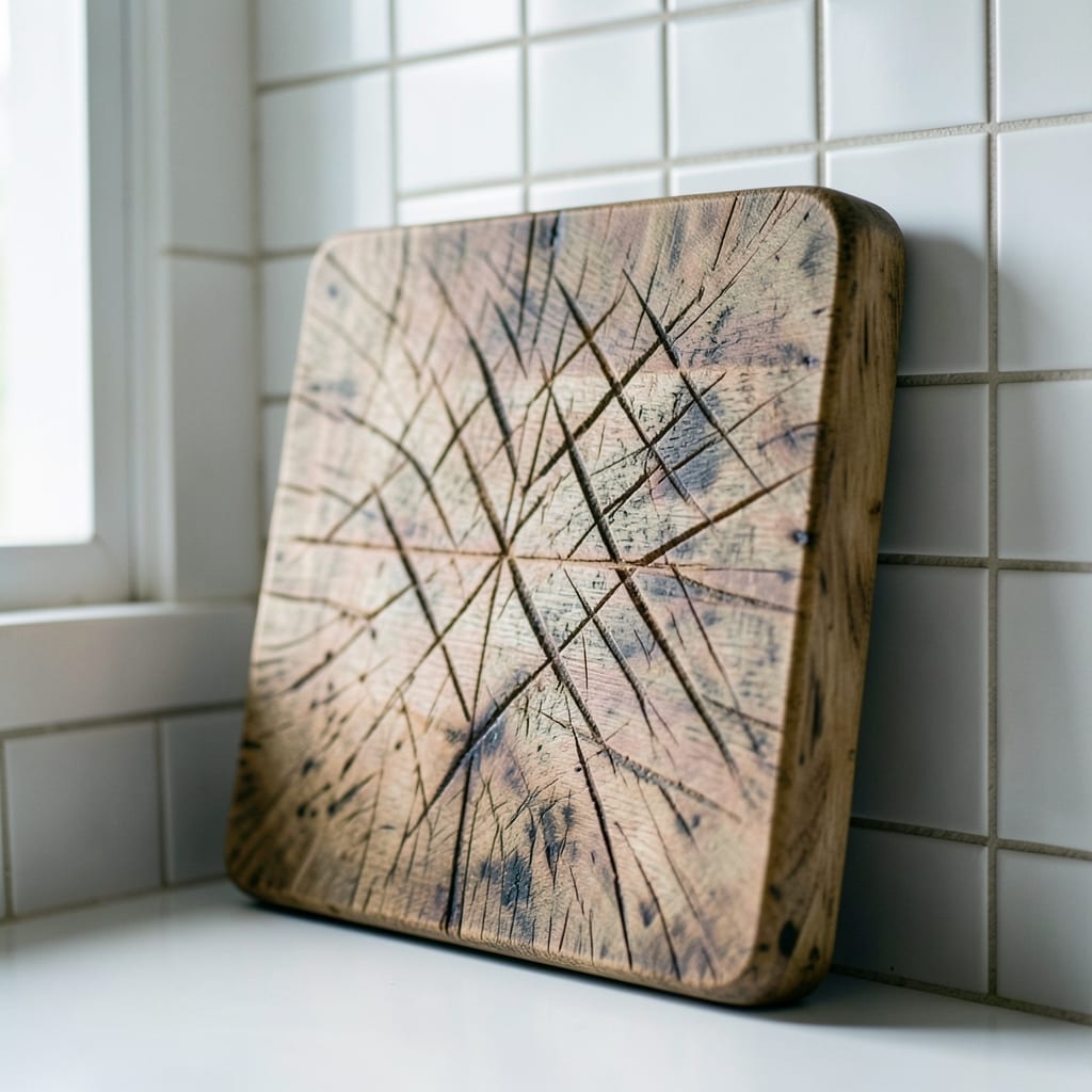 The wooden cutting board