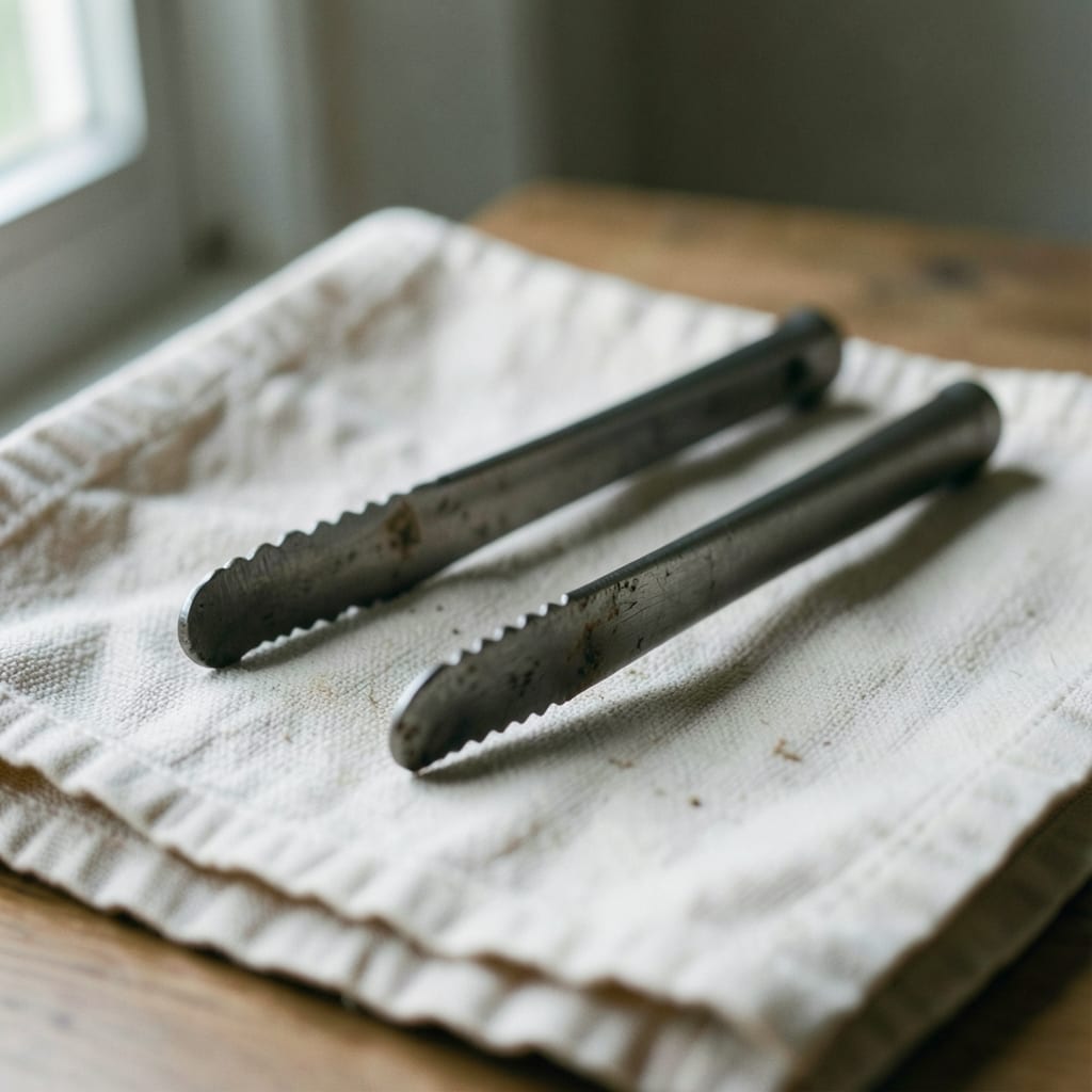 The metal tongs